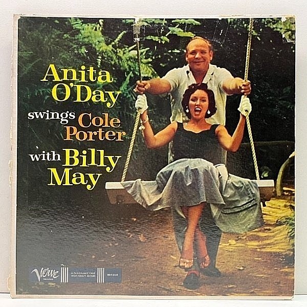 レコードメイン画像：良再生!! USオリジナル MONO 初版 青ラベ 深溝 ANITA O'DAY Swings Cole Porter ('59 Verve) アニタが歌うコール・ポーター集！米 モノラル