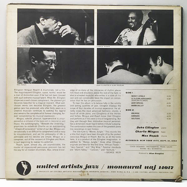 CD デューク・エリントン, チャールス・ミンガス; マックス・ローチ マネー・ジャングル+8(紙)  TOCJ9471 United Artists Records 紙ジャケ /00110 CD デューク・エリントン, チャールス・ミンガス; マックス
