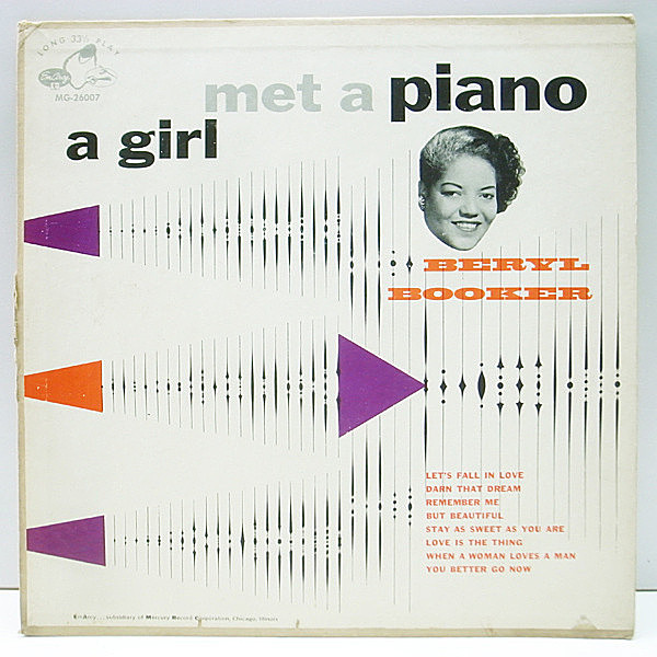 レコードメイン画像：完全オリジナル 10インチ [FLAT, YMG, 大ドラマー, 青刷り] BERYL BOOKER A Girl Met A Piano (EmArcy MG 26007) Oscar Pettiford
