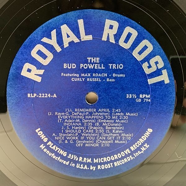 BUD POWELL / MAX ROACH / Bud (LP) / Royal Roost | WAXPEND