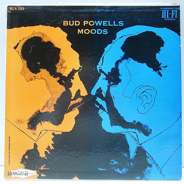 レコードメイン画像：激レア 1st 黄色Norgran USオリジナル BUD POWELL Bud Powell's Moods ('55 MG N-1064) George Duvivier, Art Taylor, Art Blakey ほか