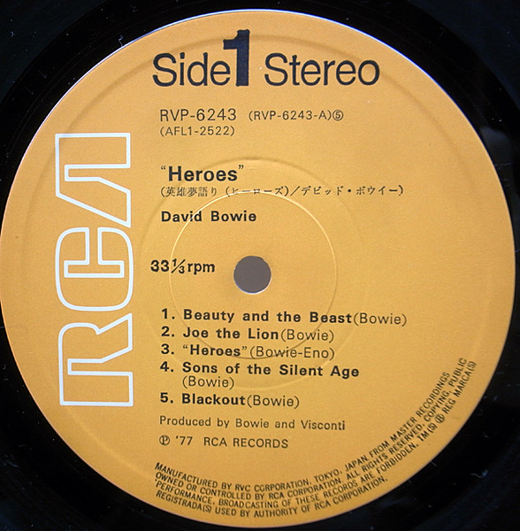 直営ショップ LP【ROCK】DAVID BOWIE / HEROES【RVP-6243・77年国内盤