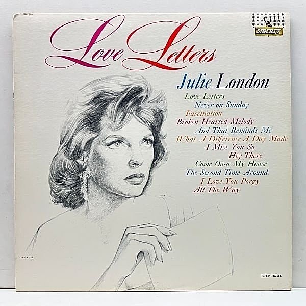 レコードメイン画像：良好!! MONO 虹ツヤ USオリジナル JULIE LONDON Love Letters ('62 Liberty) ジュリー・ロンドン 恋文 I Love You Porgy ほか 米モノラル