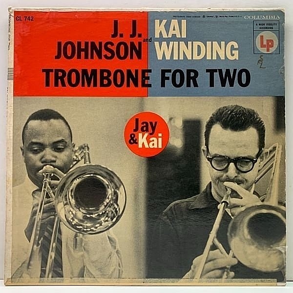 レコードメイン画像：USオリジナル MONO 初版 6eye 深溝 J.J. JOHNSON And KAI WINDING Trombone For Two (Columbia CL 742) w/ Dick Katz, Paul Chambers