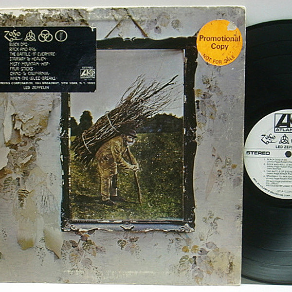 レコードメイン画像：極レア・白プロモ【PECKO DUCK刻印 w./ATGP】US 完全オリジナル LED ZEPPELIN IV (Atlantic SD 7208) White Promo Copy 爆音!