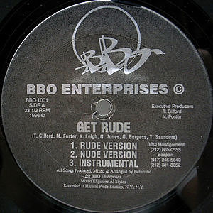 レコード画像：BBO ENTERPRISES / Get Rude