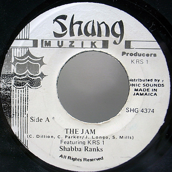 レコードメイン画像：良盤!! JAMAICA オリジナル 7インチ SHABBA RANKS FEAT. KRS-ONE The Jam / Bo-Ya-Ca Dub Remix ('91 Shang Muzik) RAGGA HIPHOP 45RPM.
