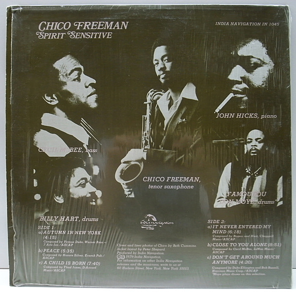 CHICO FREEMAN / Spirit Sensitive (LP) / India Navigation