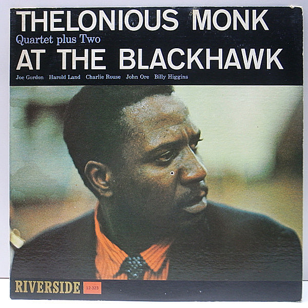 レコードメイン画像：美盤!音抜群! MONO 1st 青スモール USオリジナル THELONIOUS MONK QUARTET Plus Two At The Blackhawk (Riverside RLP 323) 珍・溝なし