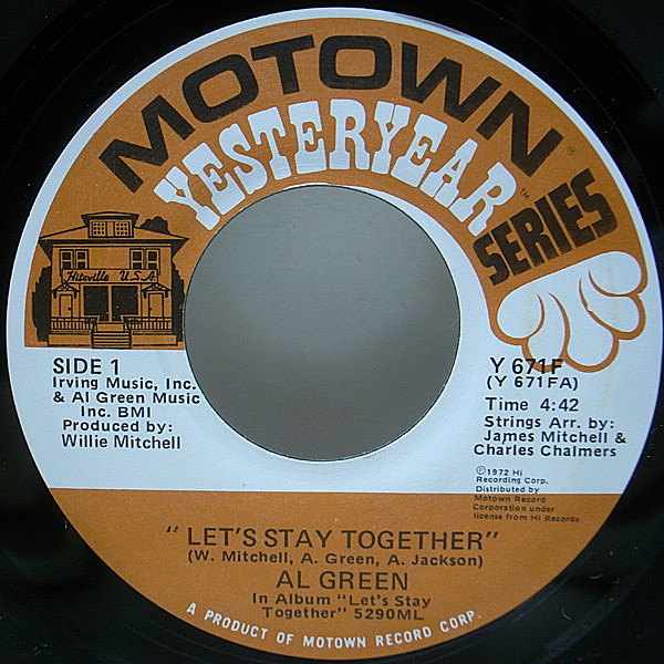 レコードメイン画像：極美盤!! US 7インチ AL GREEN Let's Stay Together / I've Never Found A Girl To Love Me Like You Do ('82 Motown) YESTERYEAR SERIES