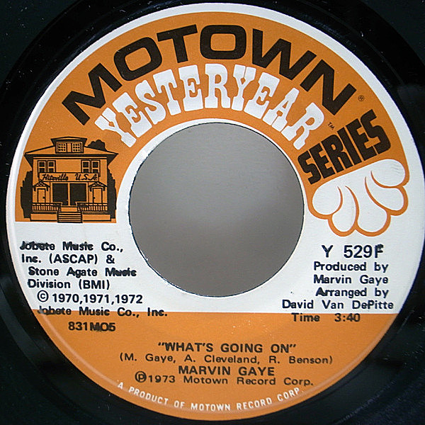 レコードメイン画像：極美盤!! US 7インチ MARVIN GAYE What's Going On / The End Of Our Road ('73 Motown) 名曲 マーヴィン・ゲイ YESTERYEAR SERIES 45RPM.