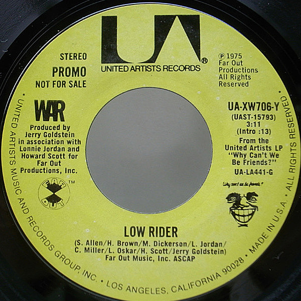 WAR / Low Rider (7) / United Artists | WAXPEND RECORDS WAR / Low Rider (7) / United Artists | WAXPEND RECORDS