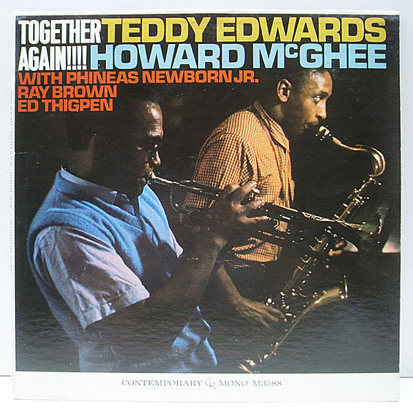 レコードメイン画像：レアな美盤!! MONO 深溝 USオリジナル TEDDY EDWARDS, HOWARD McGHEE Together Again! (Contemporary M3588) レーベル屈指の名盤