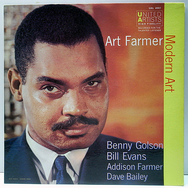 レコードメイン画像：稀少な美品!! MONO 1st 赤ラベル 深溝 完全オリジナル ART FARMER Modern Art ('58 United) 初回プレス Benny Golson, Bill Evans ほか