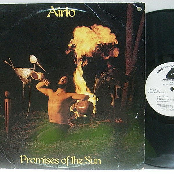 レコードメイン画像：怒涛のパーカッション 良盤!! 白プロモ USオリジナル AIRTO Promises Of The Sun ('76 Arista) HUGO FATTORUSO, MILTON NASCIMENTO 参加 LP