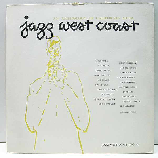 レコードメイン画像：良盤!! MONO 深溝 初期プレス『Jazz West Coast』コンピ第一弾 CHET BAKER, ZOOT SIMS, CLIFFORD BROWN, BUD SHANK, BOB GORDON ほか