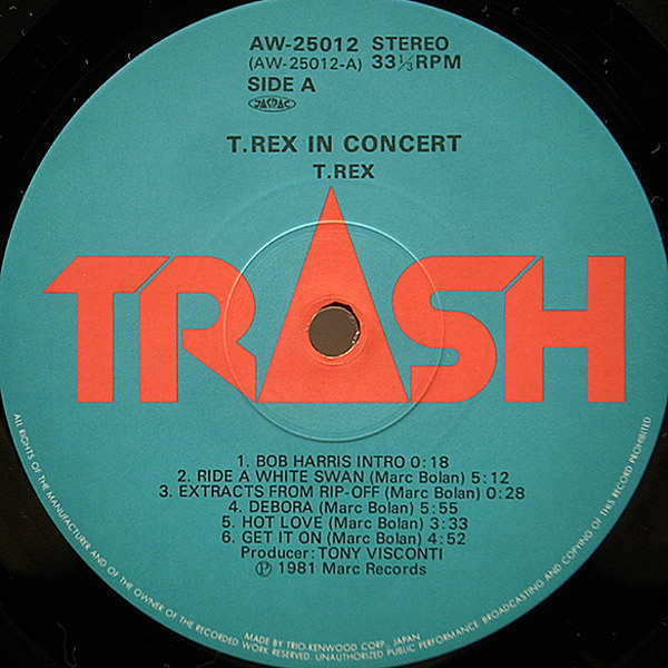 T. REX / In Concert (LP) / Trash | WAXPEND RECORDS