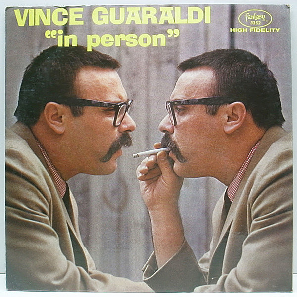 レコードメイン画像：良好!! MONO マルーン 深溝 USオリジナル VINCE GUARALDI In Person ('63 Fantasy 3352) 美麗でエレガントなカルテット作品 Eddie Duran