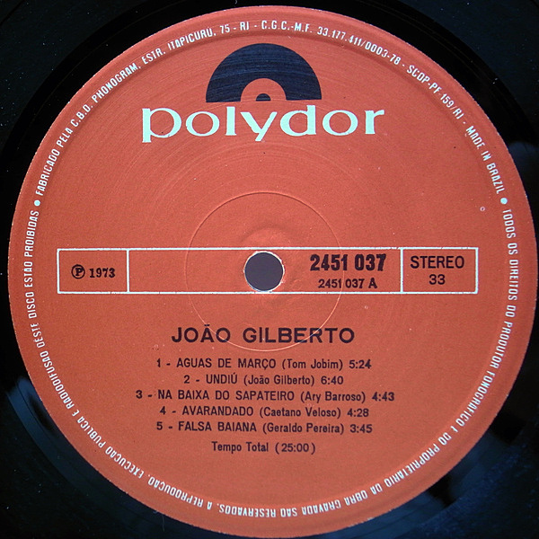 【プロモ刻印あり】ジョアン・ジルベルト／BRASIL  アナログ盤 新版 プロモ刻印あり】ジョアン・ジルベルト／BRASIL アナログ盤