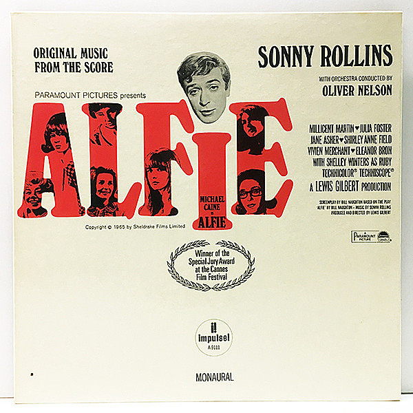 レコードメイン画像：レアな美品!音抜群! MONO USオリジナル VANGELDER刻印 SONNY ROLLINS Alfie (Impulse A-9111) KENNY BURRELL, ROGER KELLAWAY ほか