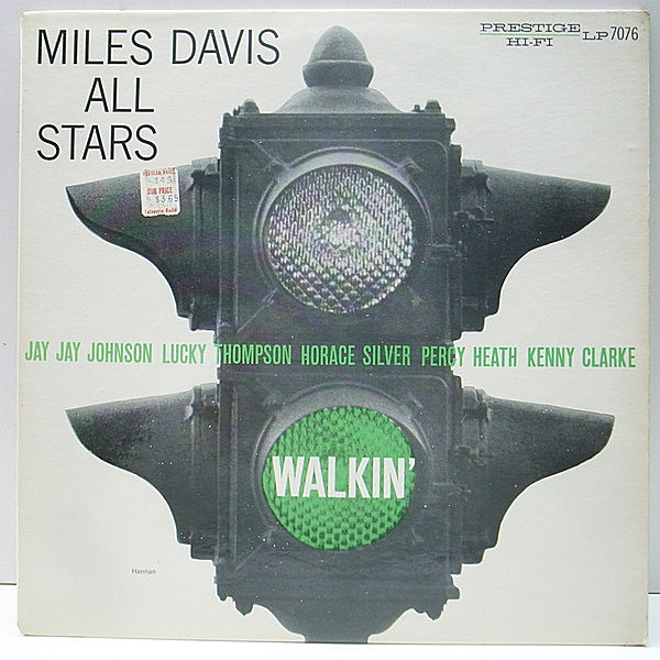 レコードメイン画像：MONO 手書きRVG 深溝 MILES DAVIS Walkin' (Prestige 7076) NJ, 2nd | J.J. JOHNSON, HORACE SILVER, PERCY HEATH ほか