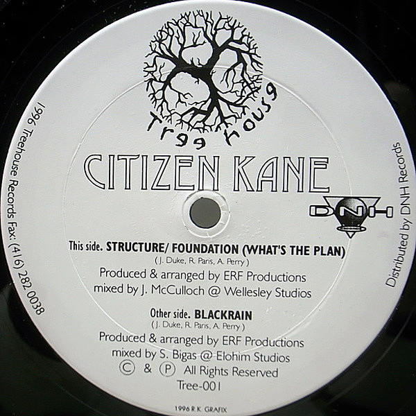 レコードメイン画像：レア・カナダ産アンダーグラウンド！CANADA オリジナル 12インチ CITIZEN KANE Structure / Foundation | 初版オンリー Clean Ver. 収録