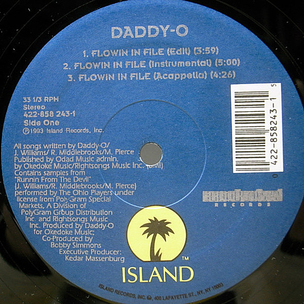 レコードメイン画像：ROY AYERSサンプリング 美品!! 12インチ USオリジナル DADDY-O Flowin' In File ('93 Island) Buc Buc Buk 他 T.R.O.Y. SAMPLING STETSASON