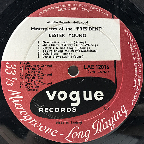 LESTER YOUNG / Masterpieces Of The 