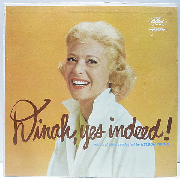 レコードメイン画像：美盤!! MONO 初版 縦線 左ロゴ 虹ツヤ USオリジナル DINAH SHORE Dinah, Yes Indeed! ('59 Capitol) ダイナ・ショア LP 移籍第一弾