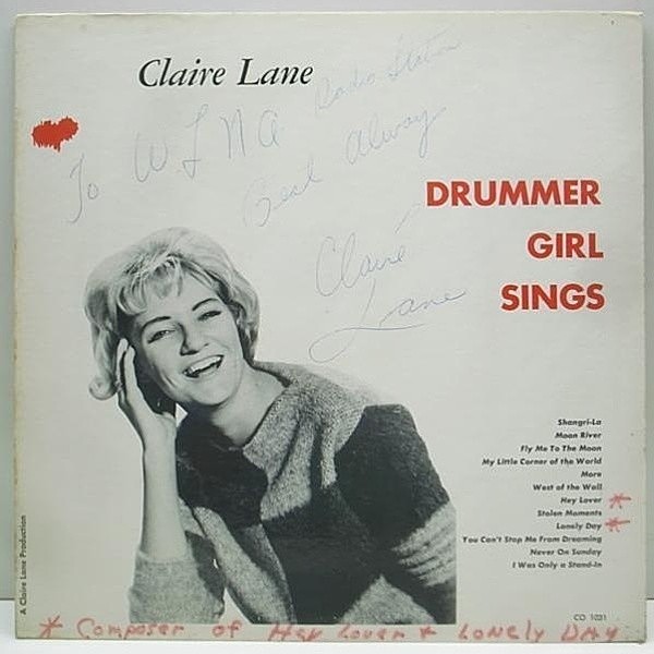 レコードメイン画像：レア 私家盤 MONO Orig. CLAIRE LANE Drummer Girl / 直筆サイン