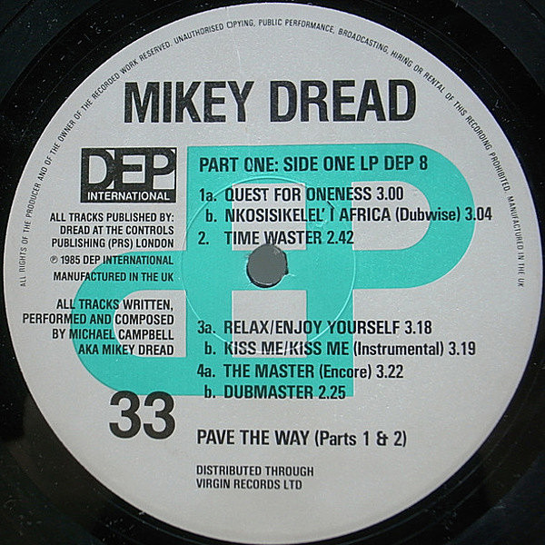 洋楽 Mikey Dread Pave The Way Parts 1 & 2 lp 712QB6F5UiL._UF1000,1000_QL80_.jpg