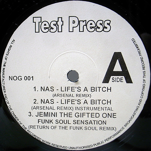 レコードメイン画像：良盤!! 12インチ VARIOUS NAS／Life's A Bitch Arsenal Remix, JERU THE DAMAJA／Bitches 収録 CROOKLYN DODGERS, JEMINI THE GIFTED ONE