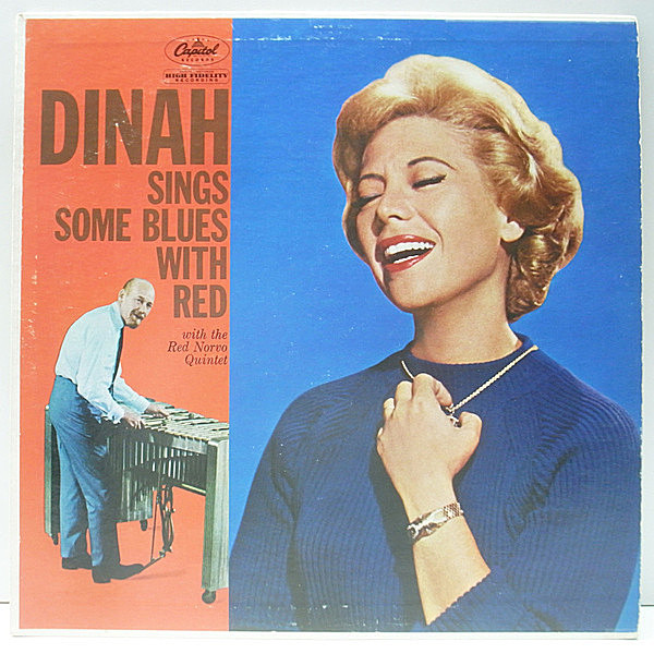 レコードメイン画像：良品!! MONO 初版 縦線 左ロゴ 虹ツヤ USオリジナル DINAH SHORE Dinah Sings Some Blues With Red Norvo Quintet ('60 Capitol) モノラル