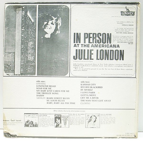 JULIE LONDON / In Person At The Americana (LP) / Liberty
