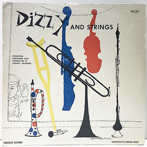 レコードメイン画像：良好盤!音抜群! 1st Norgran 黄ラベル US 完全オリジナル DIZZY GILLESPIE Dizzy And Strings (MG N-1023) DSMカヴァー 原盤 MONO 深溝