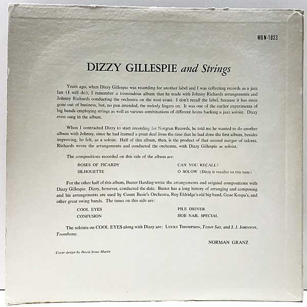 DIZZY GILLESPIE / Dizzy And Strings (LP) / Norgran | WAXPEND