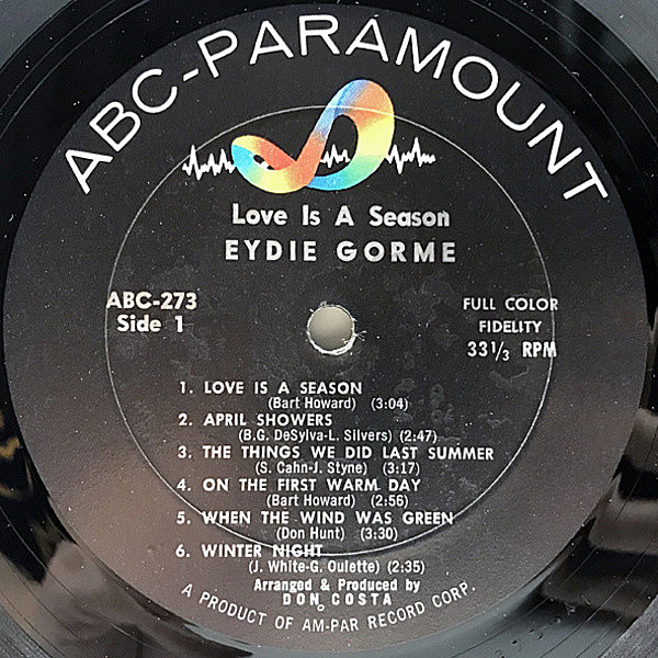 EYDIE GORME / Love Is A Season (LP) / ABC | WAXPEND RECORDS