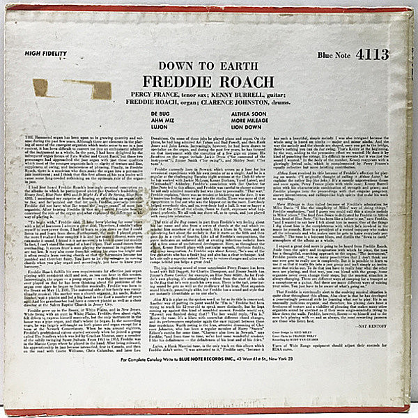米LP Freddie Roach Down To Earth BLP4113 BLUE NOTE /00260