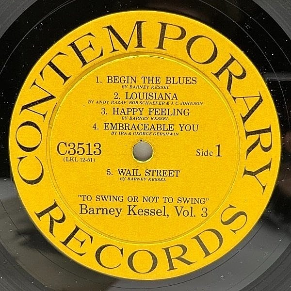 BARNEY KESSEL / Vol. 3, To Swing Or Not To Swing (LP