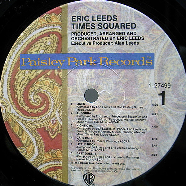 洋楽 Eric Leeds Times Squared Paisley Park CD How Eric Leeds' 'Times Squared' Became an Accidental Solo Debut