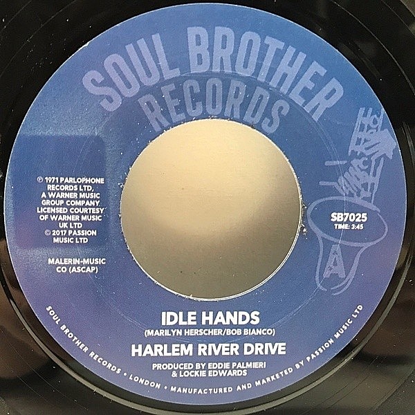 レコードメイン画像：美再生の良盤!! UK 7インチ HARLEM RIVER DRIVE Idle Hands / Seeds Of Life (Soul Brother) EDDIE PALMIERI レア・グルーヴ 45RPM. 名曲