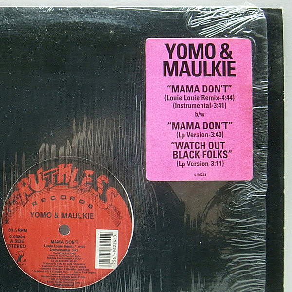 レコードメイン画像：シュリンク+ハイプステッカー 美品!! 12インチ USオリジナル YOMO & MAULKIE Mama Don't ('91 Ruthless) REMIX／インスト収録 YELLA 33RPM.