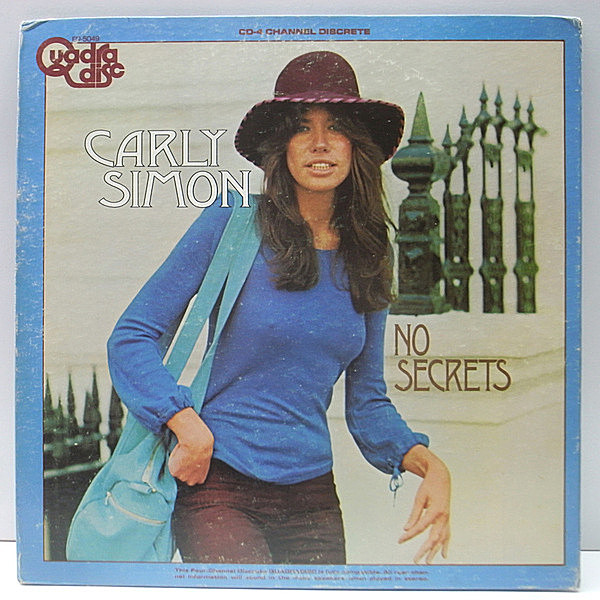 レコードメイン画像：美盤!! AUDIOPHILE／QUADRAPHONIC 高音質 4ch USオリジナル CARLY SIMON No Secrets (Elektra EQ-5049) ゲートフォールド仕様