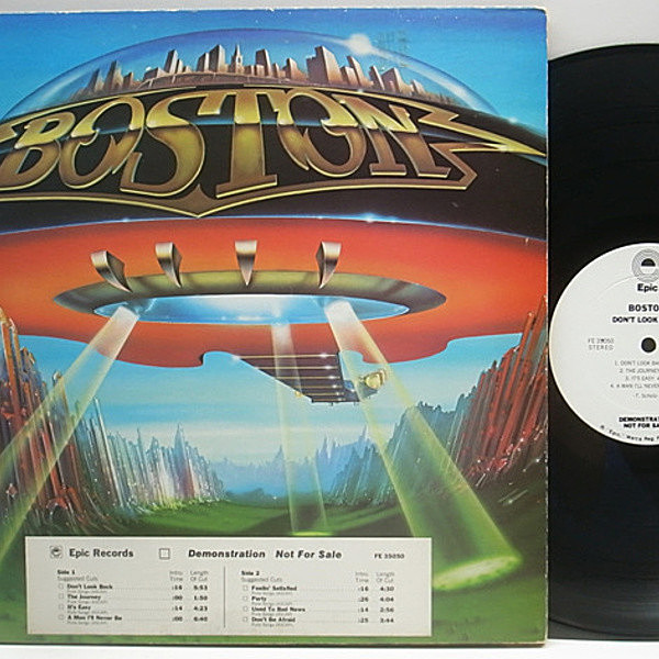 レコードメイン画像：超レア・白プロモ・美盤!! 白プロモ 高音質 手書きWally オリジナル BOSTON Don't Look Back ('78 Epic) WHITE PROMO 激レア