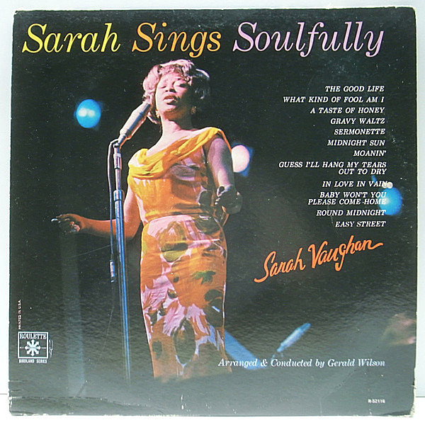 レコードメイン画像：【Roulette時代の佳作】MONO USオリジナル SARAH VAUGHAN Sarah Sings Soulfully (R 52116) CARMELL JONES, TEDDY EDWARDS ほか