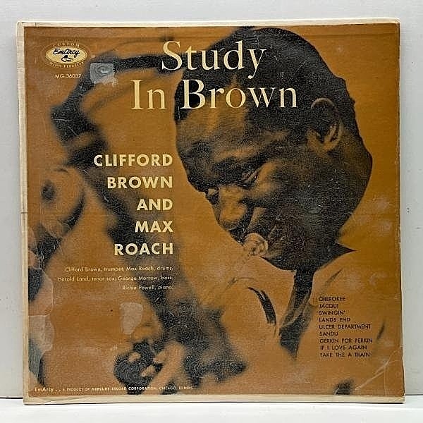 レコードメイン画像：良好!!【YMGスタンパー】オリジナル MONO 小ドラマー 深溝 CLIFFORD BROWN And MAX ROACH Study In Brown (EmArcy MG 36037) US モノラル