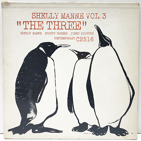レコードメイン画像：10'' US 完全オリジナル FLAT MONO 深溝 SHELLY MANNE Vol. 3 : The Three ('54 Contemporary) Shorty Rogers, Jimmy Giuffre 異色のトリオ