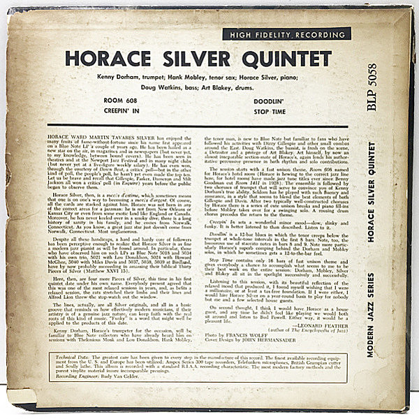 HORACE SILVER / Horace Silver Quintet Volume 3 (10) / Blue