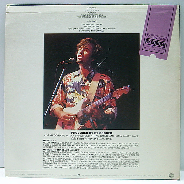 ライ・クーダー（RyCooder）カレンダー RY COODER / Show Time (LP) / Warner Bros. | WAXPEND RECORDS