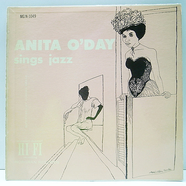 レコードメイン画像：レア!良好再生! MONO US Norgran 深溝 ANITA O'DAY Sings Jazz (MG N 1049) David Stone Martin [DSM] コーティングJK アニタ初期の傑作